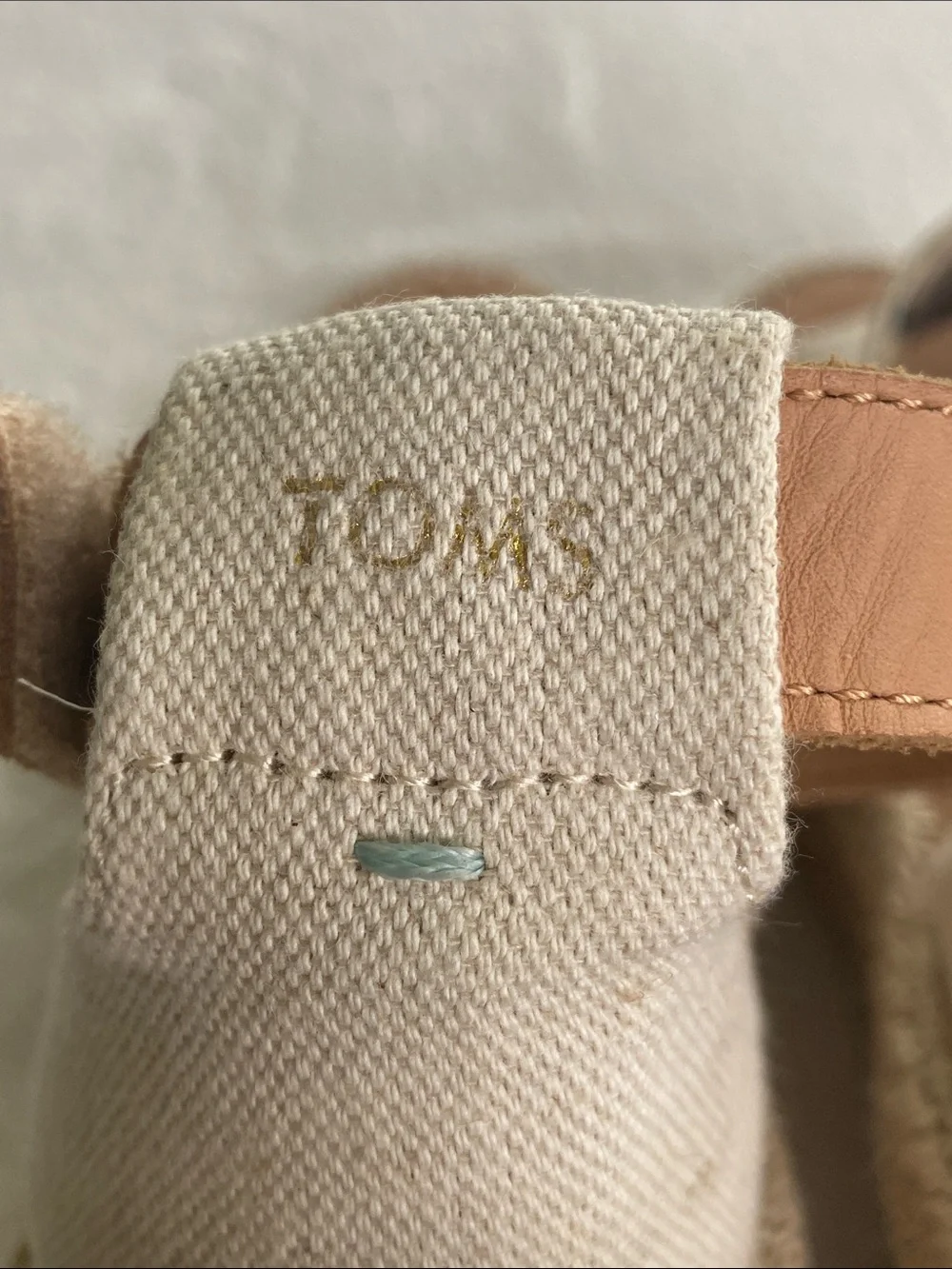 NWOT Toms Canvas Espadrille Wedge Sandals Beige Jute Cord Heels Sz. 9 “Monica”